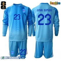 Maglie da calcio Spagna Unai Simon #23 Portiere Prima Maglia Bambino Mondiali 2026  Manica Lunga + Pantaloni corti)